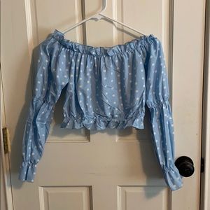 Off the shoulder crop top